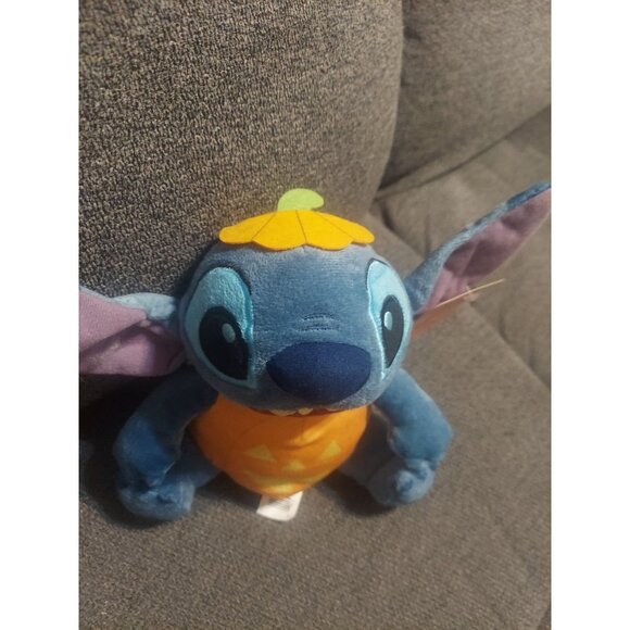 Disney Lilo & Stitch Halloween Jack-O-Lantern Pumpkin 8 Plush NWT Stuffed Animal - Picture 2 of 11